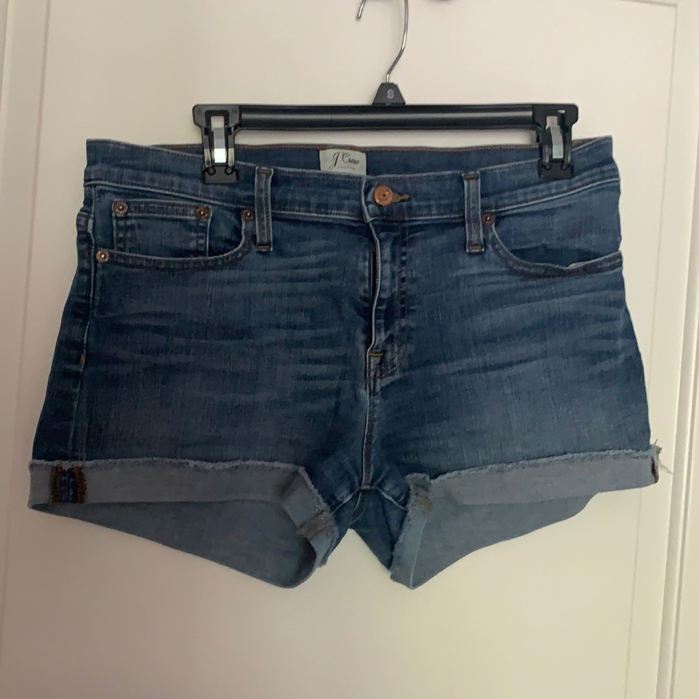 J. Crew Cuffed Denim Stretch Shorts